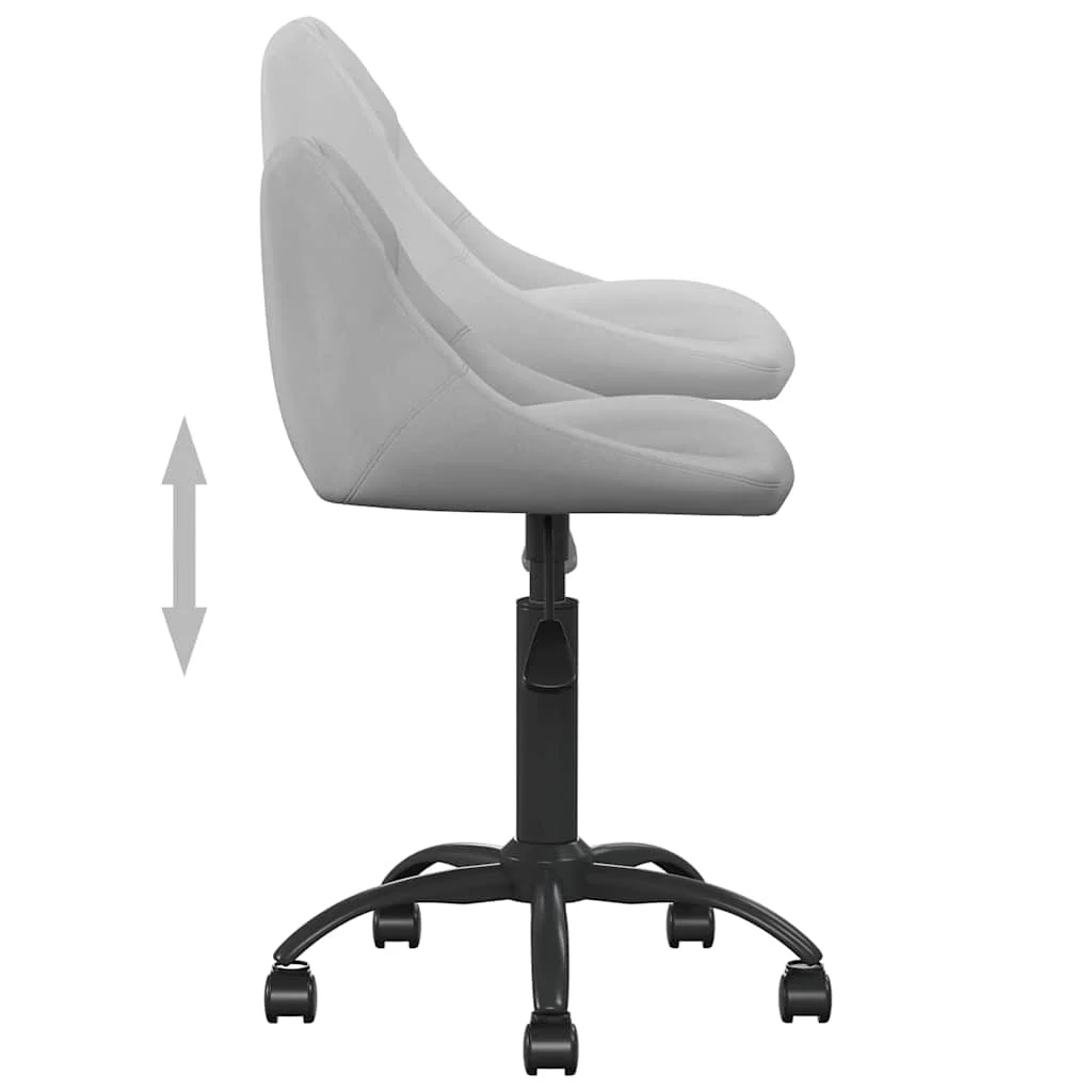 Chaise de bureau 44 x 46 x 79 cm gris clair velours – vue de dessus