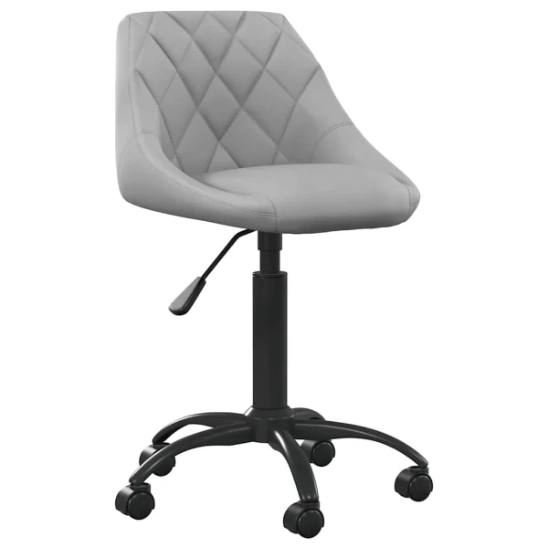 Chaise de bureau 44 x 46 x 79 cm gris clair velours – vue d’ensemble