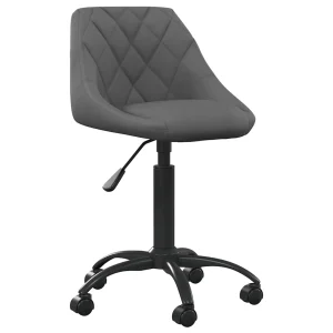 Chaise de bureau 44 x 46 x 79 cm gris foncé velours – vue d’ensemble