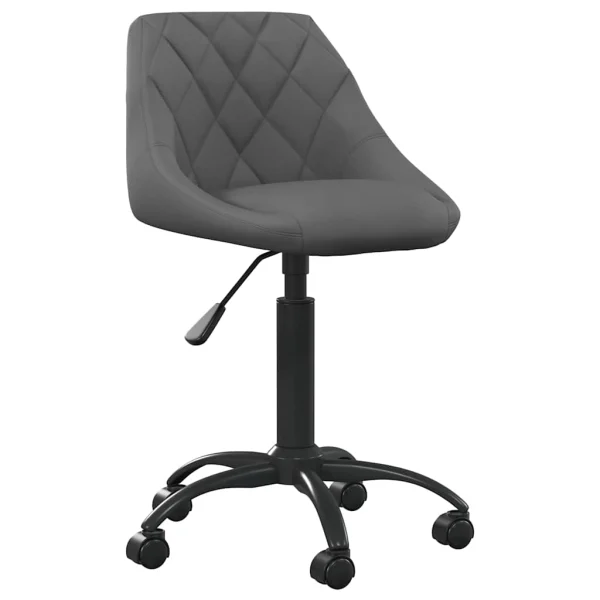Chaise de bureau 44 x 46 x 79 cm gris foncé velours – vue d’ensemble