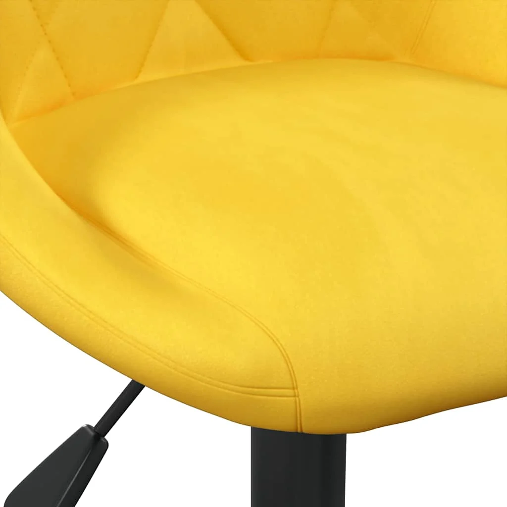 Chaise de bureau 44 x 46 x 79 cm jaune moutarde velours – vue en situation