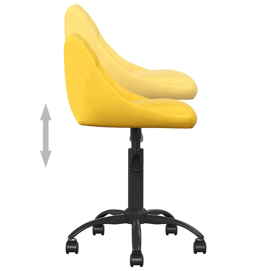 Chaise de bureau 44 x 46 x 79 cm jaune moutarde velours – vue de dessus