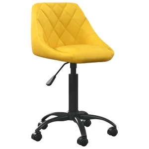 Chaise de bureau 44 x 46 x 79 cm jaune moutarde velours – vue d’ensemble