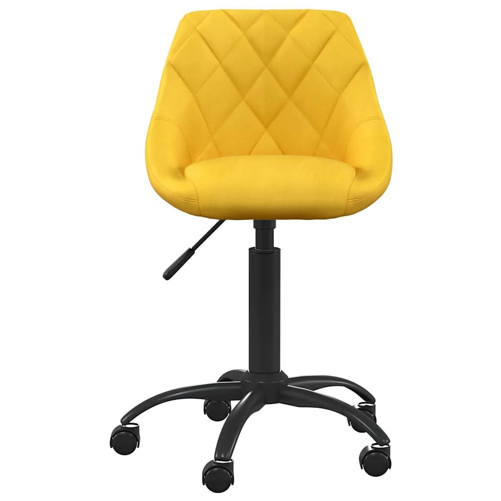 Chaise de bureau 44 x 46 x 79 cm jaune moutarde velours – vue de face