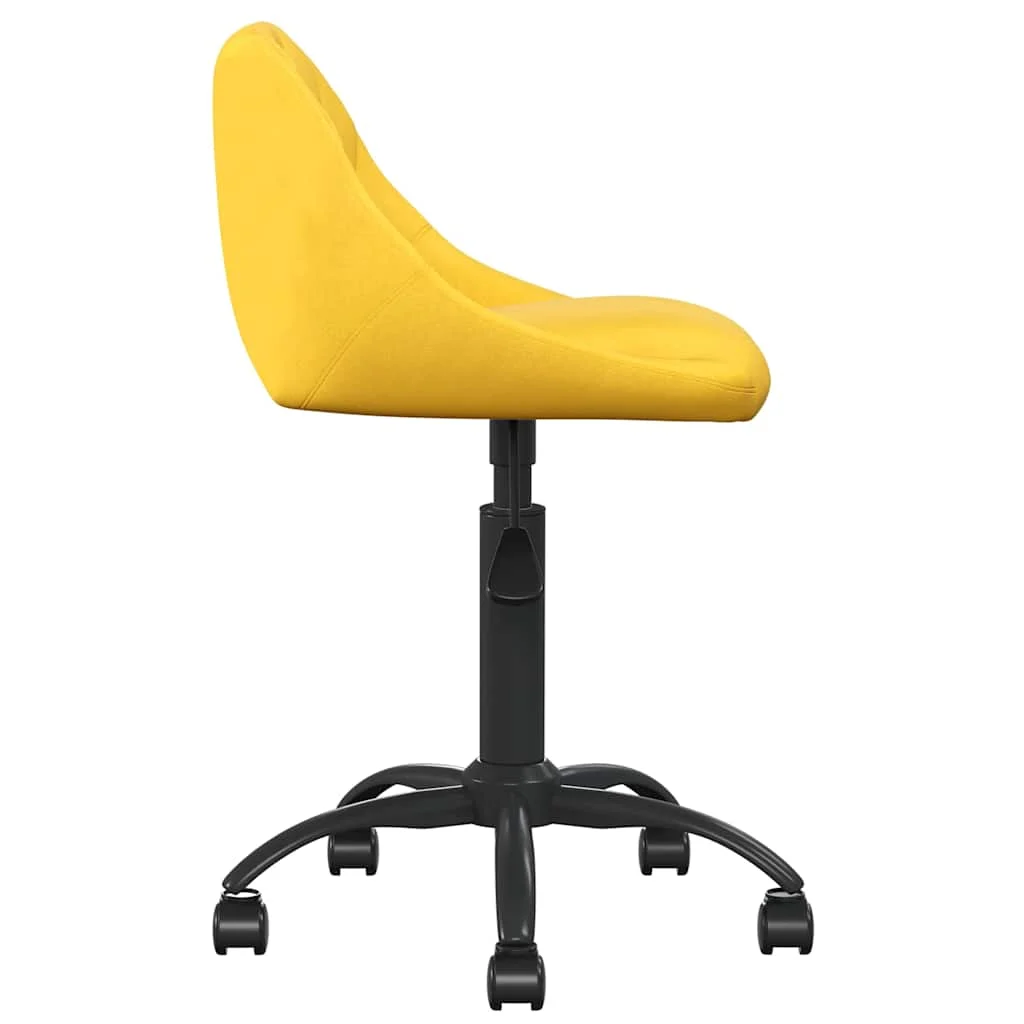 Chaise de bureau 44 x 46 x 79 cm jaune moutarde velours – vue de côté