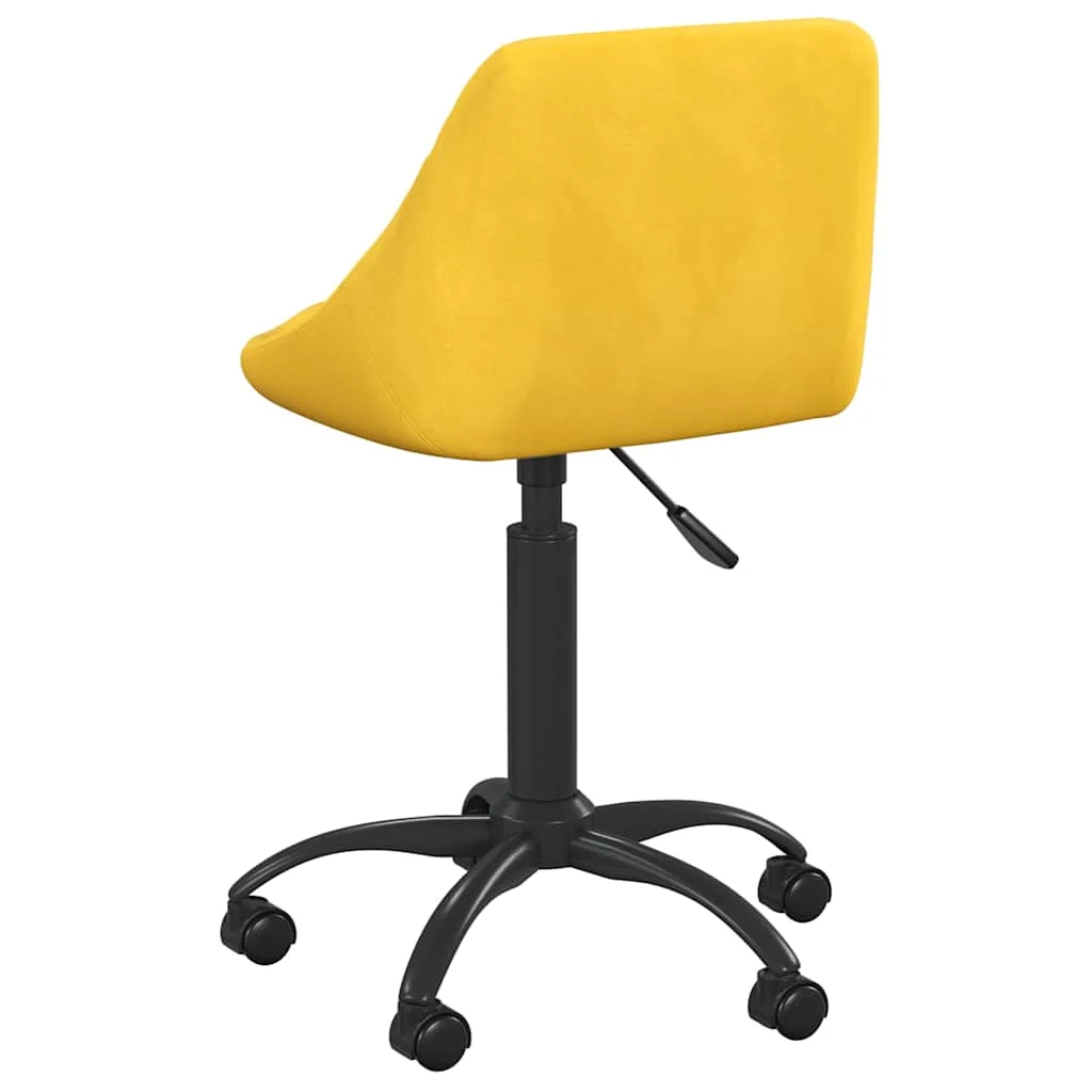 Chaise de bureau 44 x 46 x 79 cm jaune moutarde velours – vue de détail