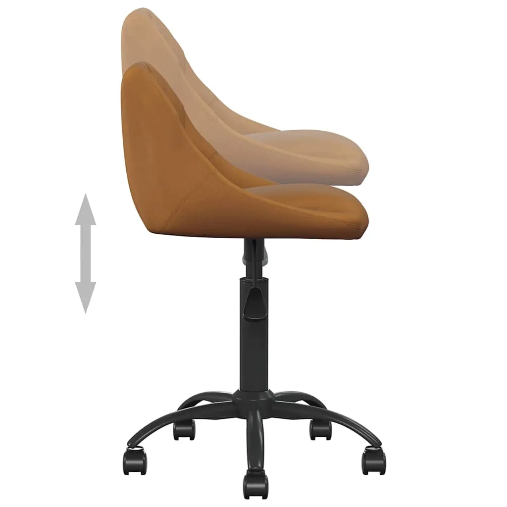 Chaise de bureau 44 x 46 x 79 cm marron velours – vue de dessus