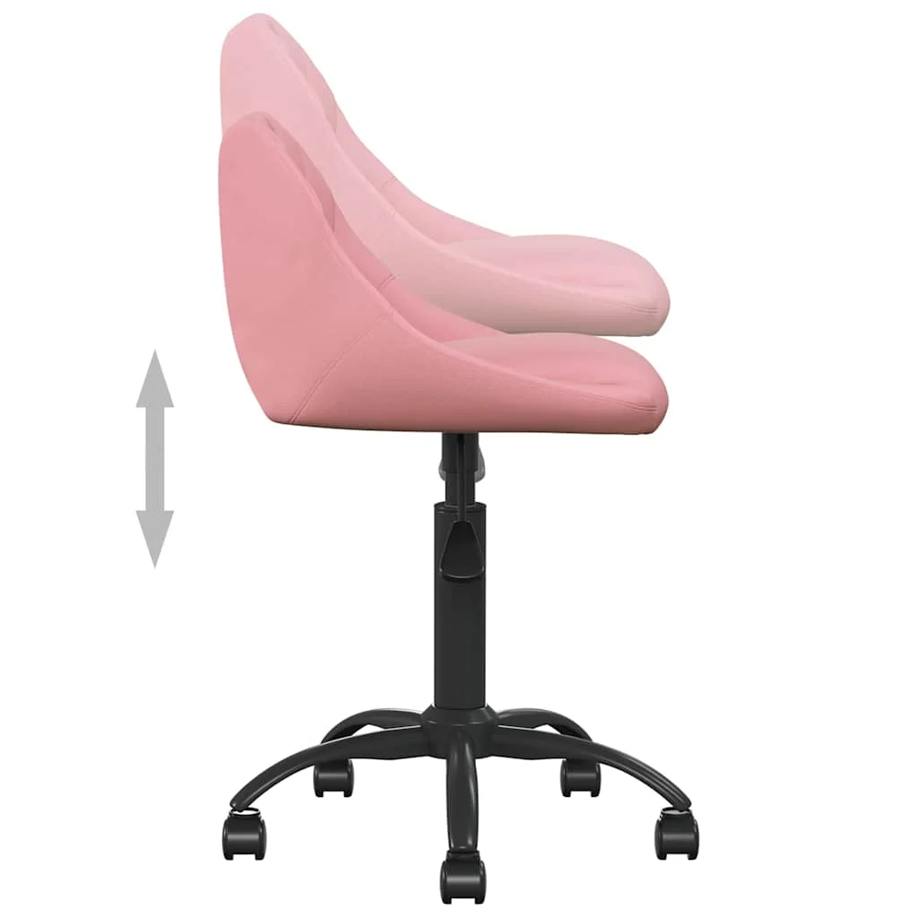 Chaise de bureau 44 x 46 x 79 cm rose velours – vue de dessus