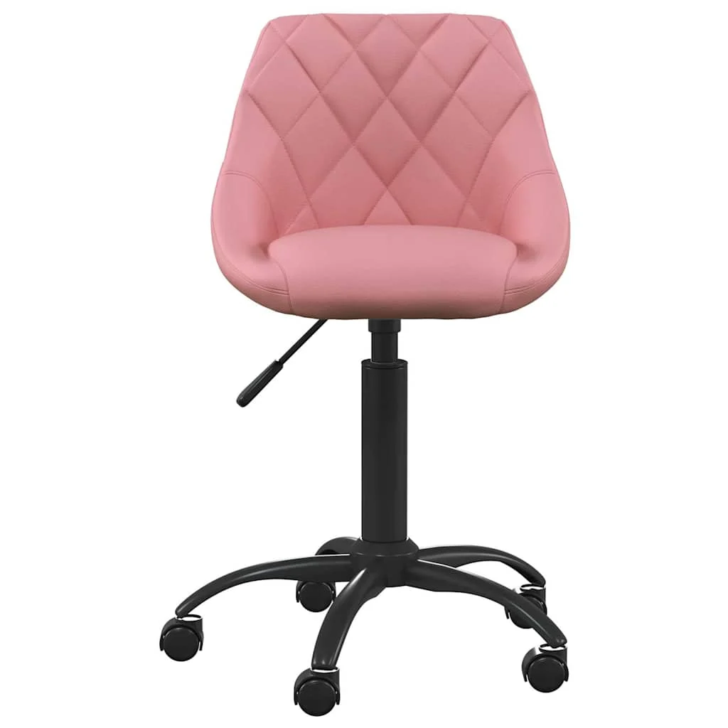 Chaise de bureau 44 x 46 x 79 cm rose velours – vue de face