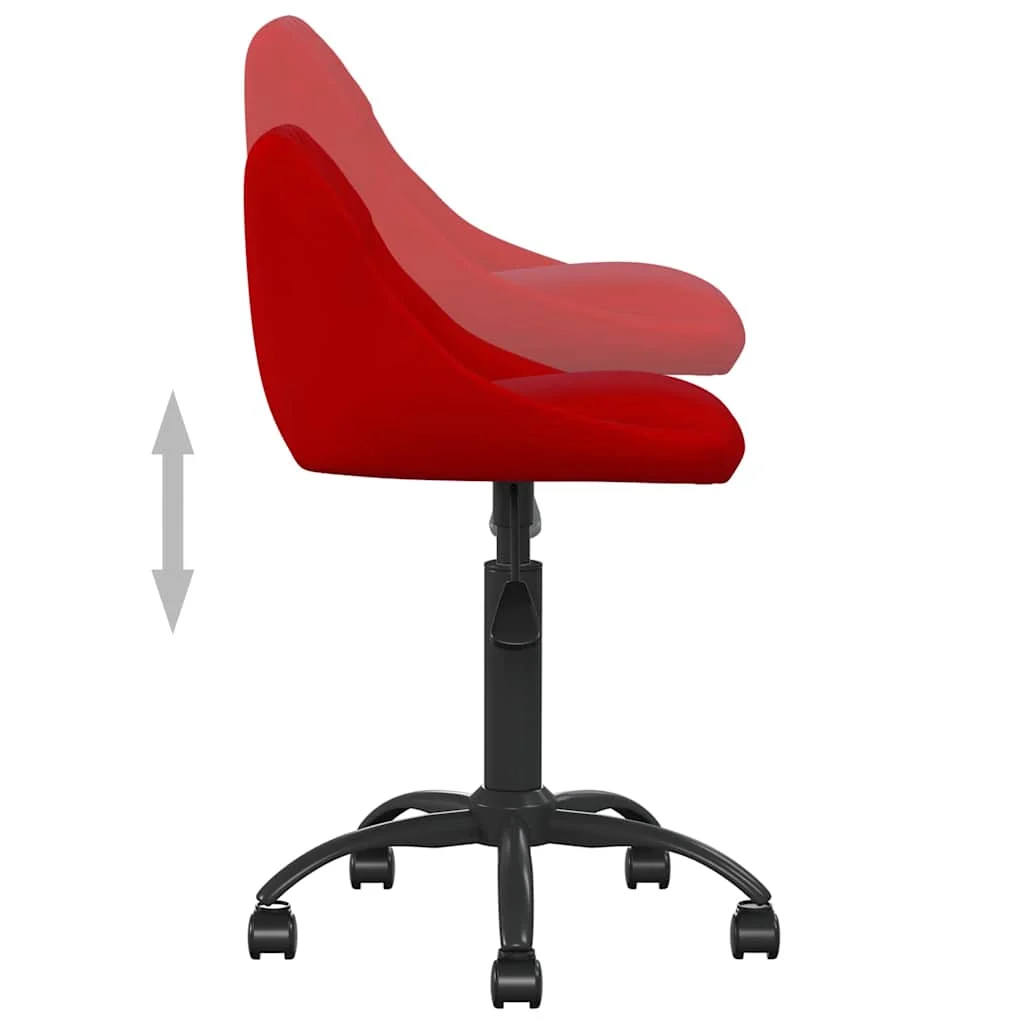 Chaise de bureau 44 x 46 x 79 cm rouge bordeaux velours – vue de dessus