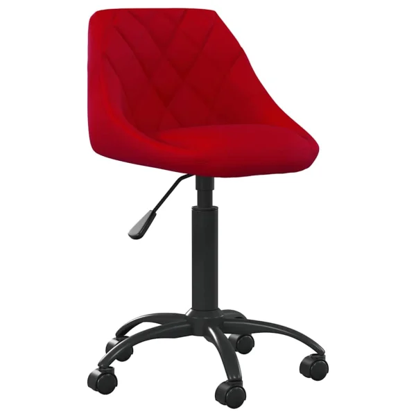 Chaise de bureau 44 x 46 x 79 cm rouge bordeaux velours – vue d’ensemble