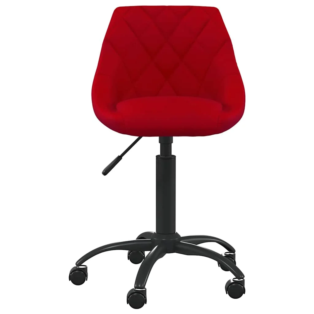 Chaise de bureau 44 x 46 x 79 cm rouge bordeaux velours – vue de face
