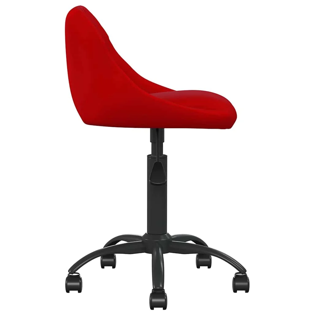 Chaise de bureau 44 x 46 x 79 cm rouge bordeaux velours – vue de côté