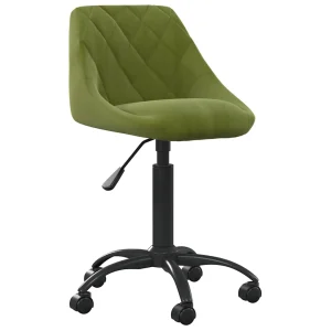 Chaise de bureau 44 x 46 x 79 cm vert clair velours – vue d’ensemble