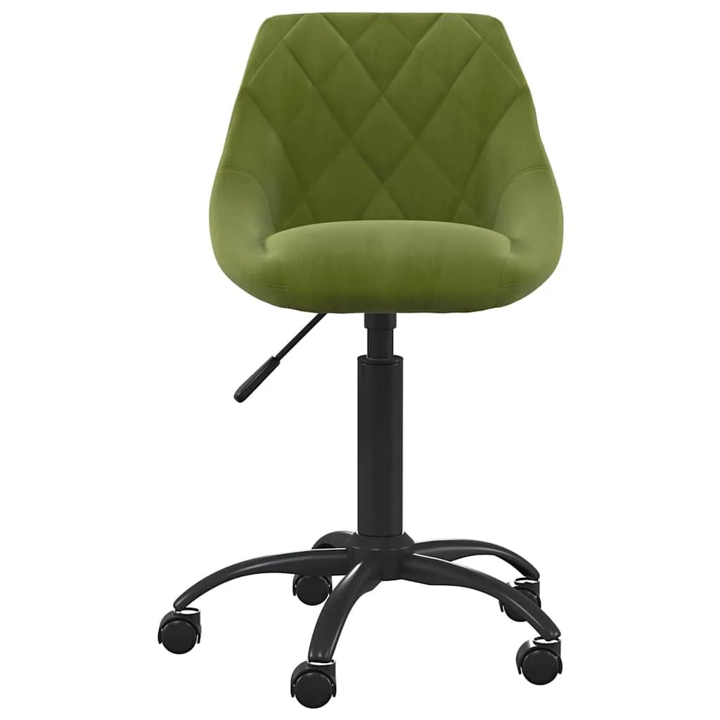 Chaise de bureau 44 x 46 x 79 cm vert clair velours – vue de face