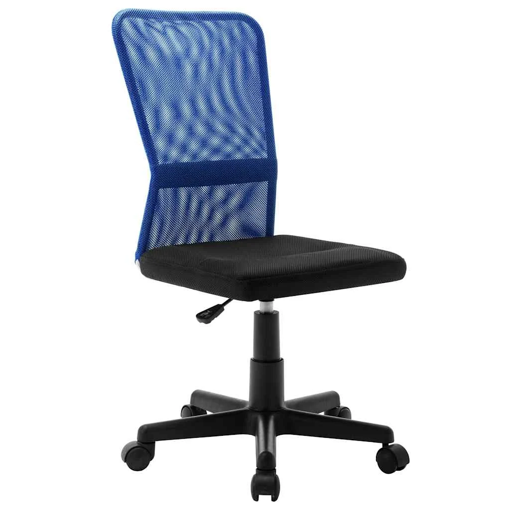 Chaise de bureau 44 x 52 x 100 cm noir et bleu maille – vue d’ensemble