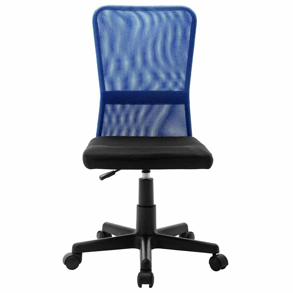 Chaise de bureau 44 x 52 x 100 cm noir et bleu maille – vue de face
