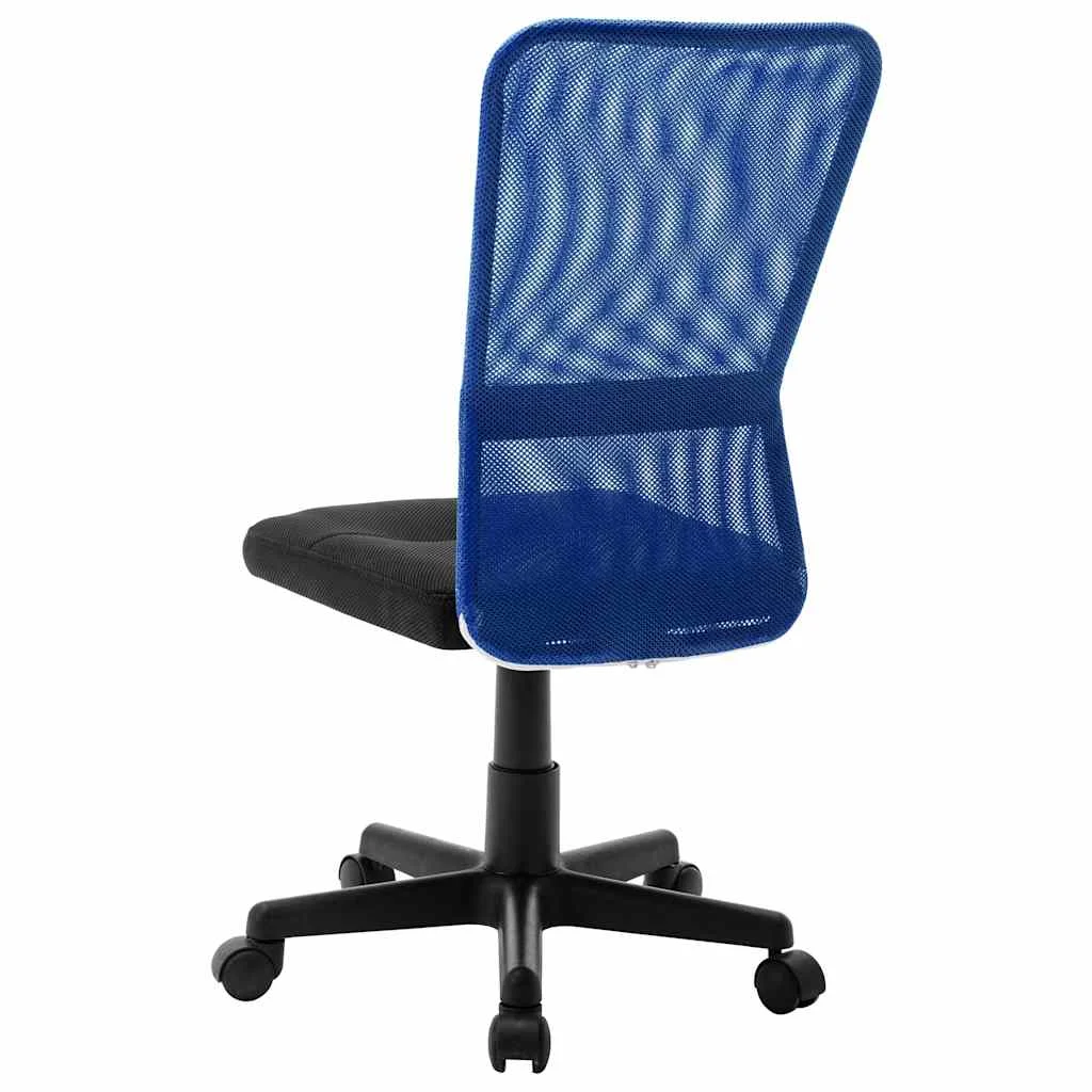 Chaise de bureau 44 x 52 x 100 cm noir et bleu maille – vue de côté