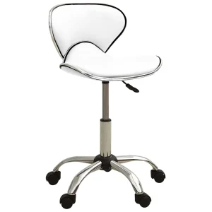 Chaise de bureau 46,5 x 48,5 x 83,5 cm blanc similicuir – vue d’ensemble