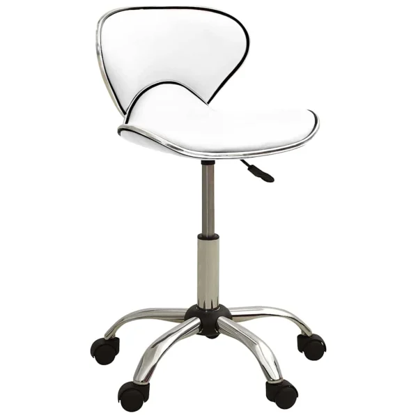 Chaise de bureau 46,5 x 48,5 x 83,5 cm blanc similicuir – vue d’ensemble