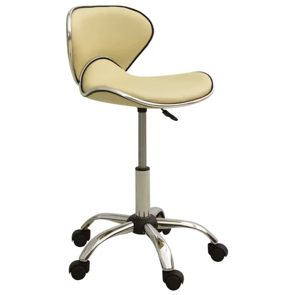 Chaise de bureau 46,5 x 48,5 x 83,5 cm crème similicuir – vue d’ensemble