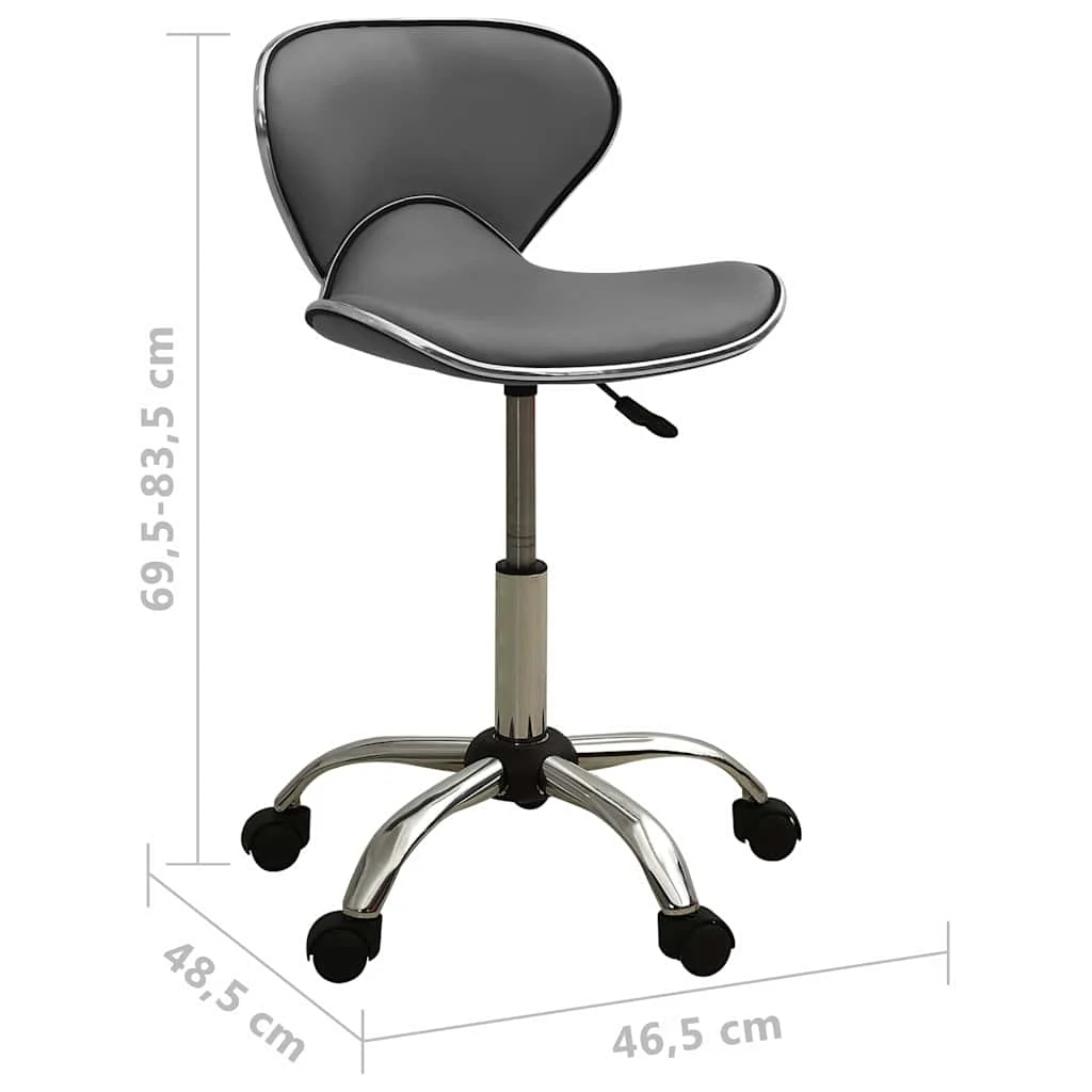Chaise de bureau 46,5 x 48,5 x 83,5 cm gris similicuir – vue de dessus
