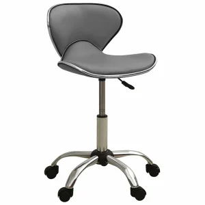 Chaise de bureau 46,5 x 48,5 x 83,5 cm gris similicuir – vue d’ensemble
