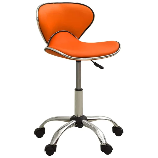 Chaise de bureau 46,5 x 48,5 x 83,5 cm orange similicuir – vue d’ensemble