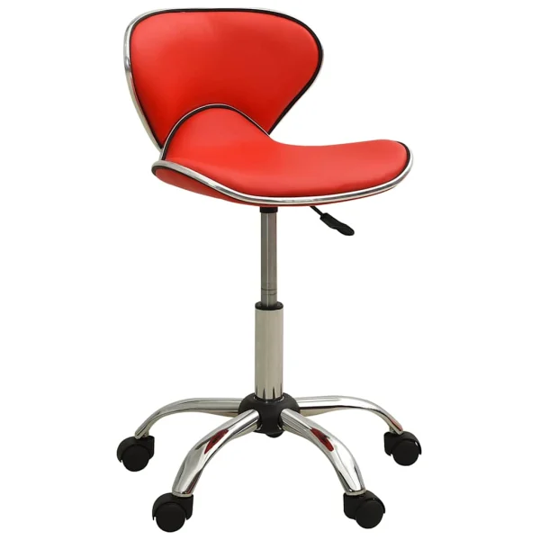 Chaise de bureau 46,5 x 48,5 x 83,5 cm rouge similicuir – vue d’ensemble