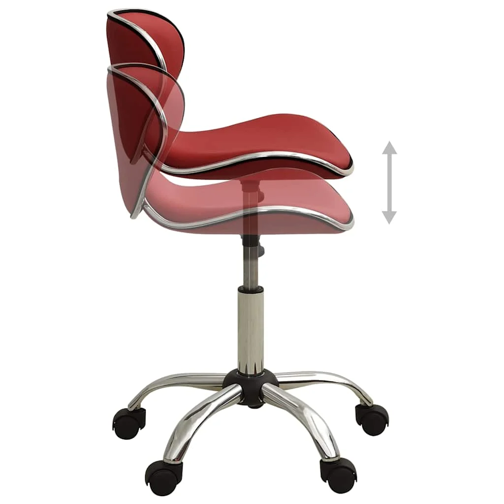 Chaise de bureau 46,5 x 48,5 x 83,5 cm rouge similicuir – modèle 2 – vue en situation
