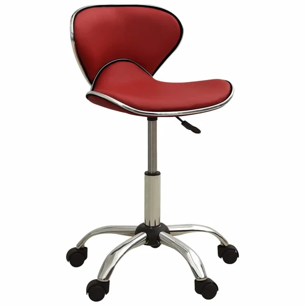 Chaise de bureau 46,5 x 48,5 x 83,5 cm rouge similicuir – modèle 2 – vue d’ensemble