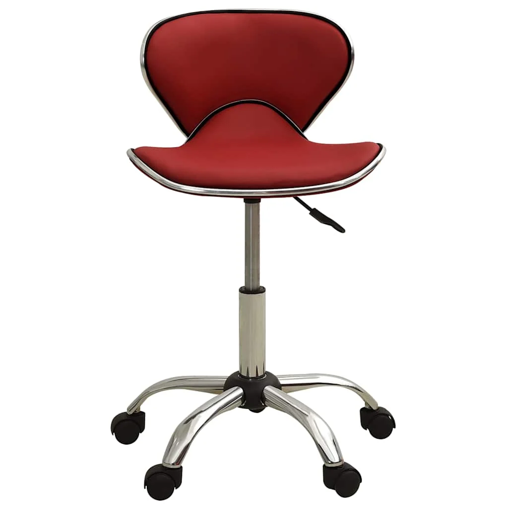 Chaise de bureau 46,5 x 48,5 x 83,5 cm rouge similicuir – modèle 2 – vue de face