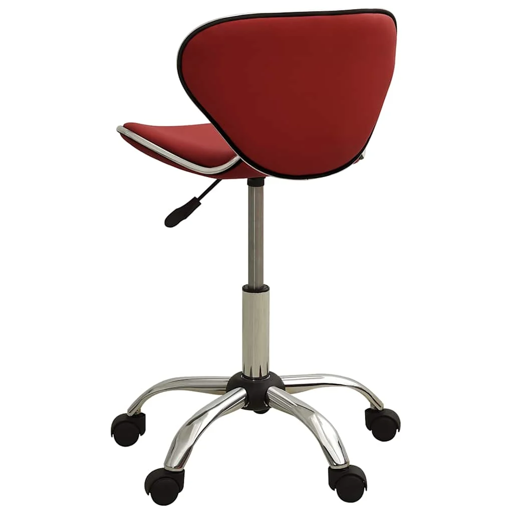 Chaise de bureau 46,5 x 48,5 x 83,5 cm rouge similicuir – modèle 2 – vue de côté