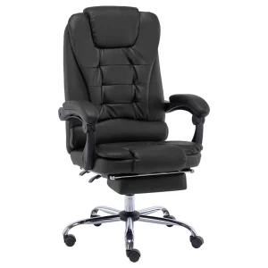 Chaise de bureau 63 x 67 x 119 cm noir similicuir – vue d’ensemble