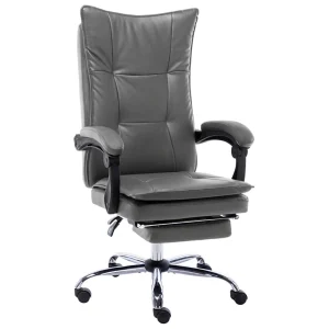 Chaise de bureau 64 x 68 x 120 cm anthracite similicuir – vue d’ensemble