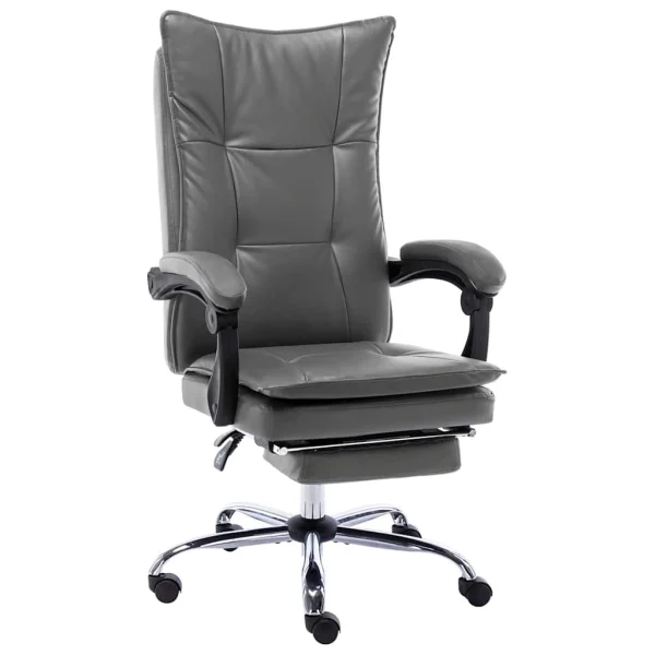 Chaise de bureau 64 x 68 x 120 cm anthracite similicuir – vue d’ensemble