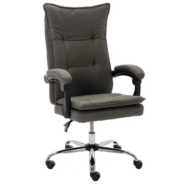 Chaise de bureau 64 x 68 x 120 cm gris tissu – vue d’ensemble