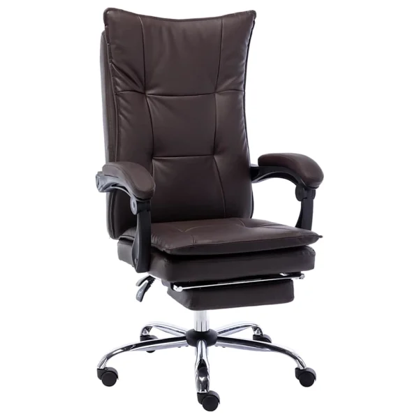 Chaise de bureau 64 x 68 x 120 cm marron similicuir – modèle 2 – vue d’ensemble