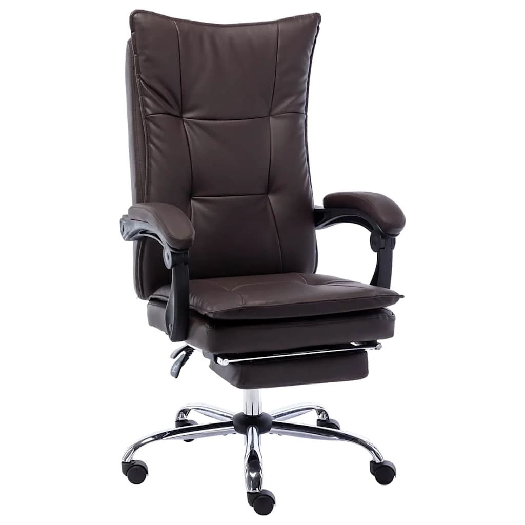 Chaise de bureau 64 x 68 x 120 cm marron similicuir – modèle 2 – vue d’ensemble