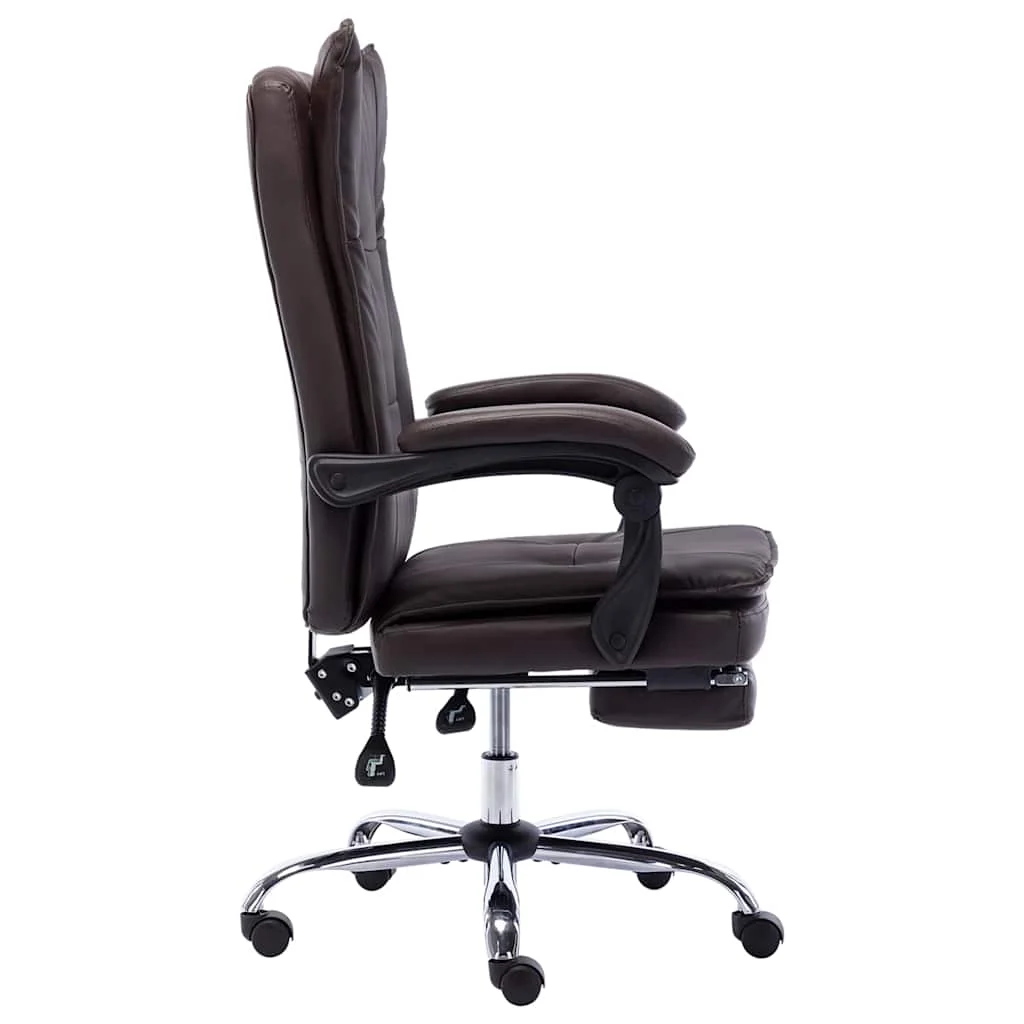 Chaise de bureau 64 x 68 x 120 cm marron similicuir – modèle 2 – vue de côté