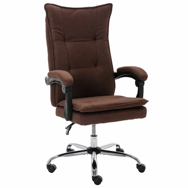 Chaise de bureau 64 x 68 x 120 cm marron tissu – vue d’ensemble