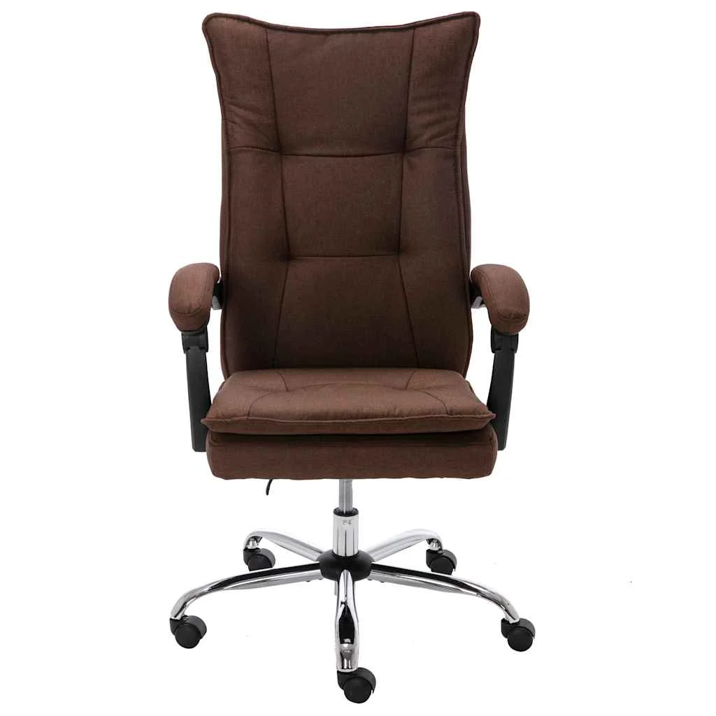 Chaise de bureau 64 x 68 x 120 cm marron tissu – vue de face