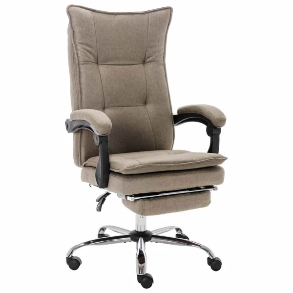 Chaise de bureau 64 x 68 x 120 cm taupe tissu – vue d’ensemble