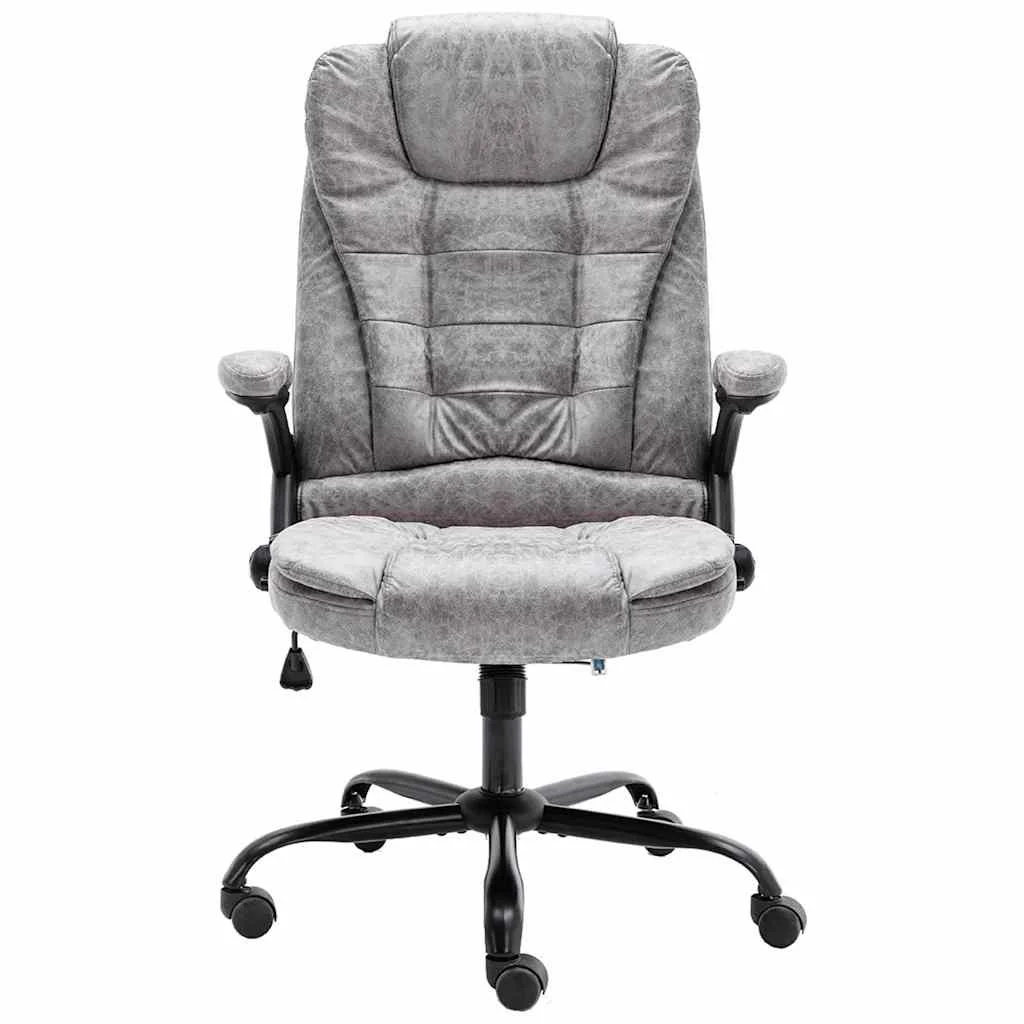 Chaise de bureau 67 x 71 x 119 cm gris clair similicuir daim – vue de face