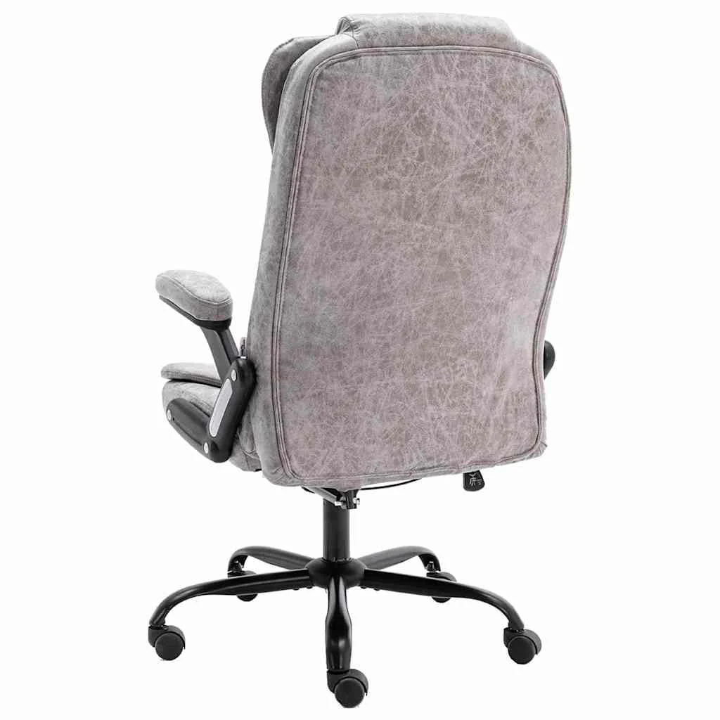 Chaise de bureau 67 x 71 x 119 cm gris clair similicuir daim – vue de côté
