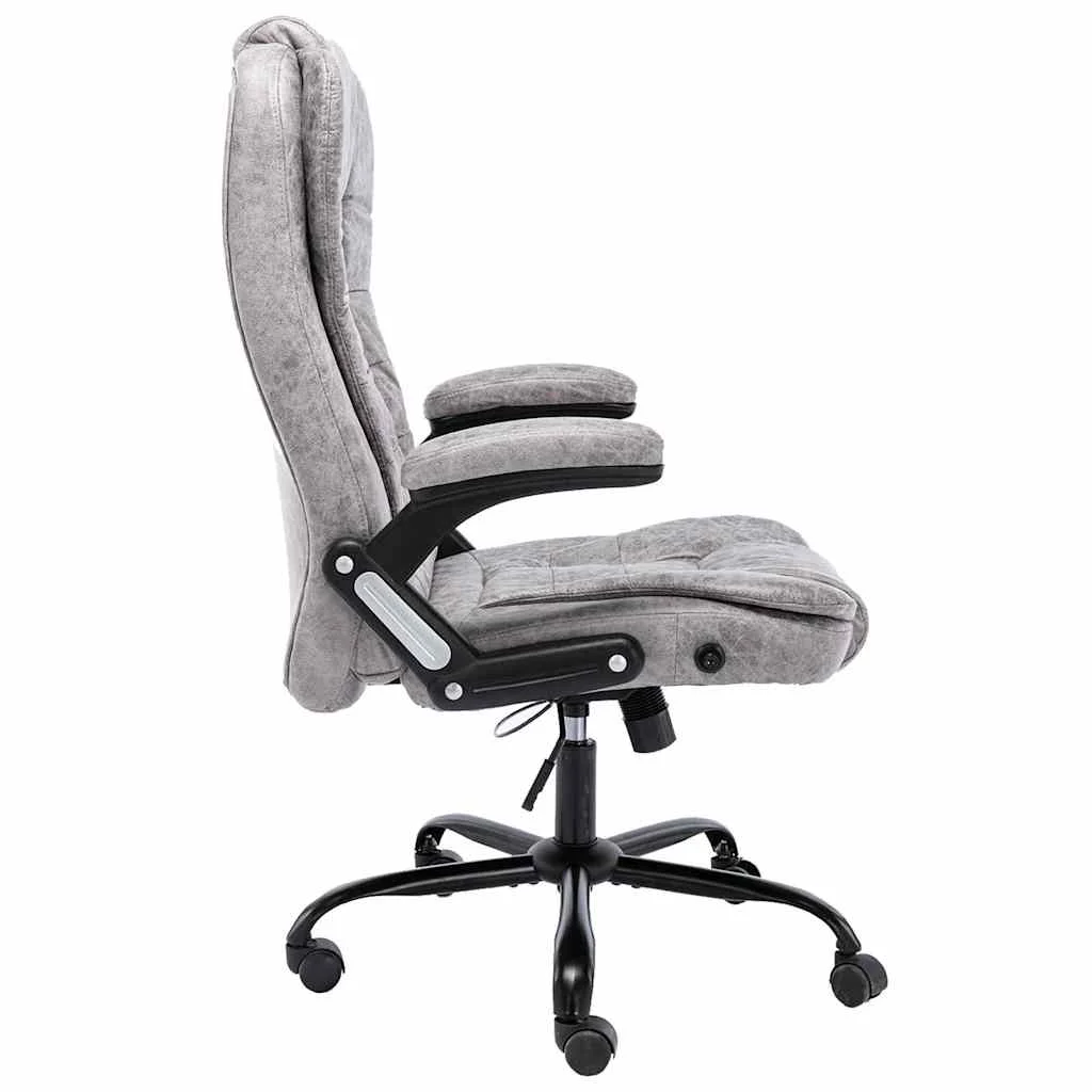 Chaise de bureau 67 x 71 x 119 cm gris clair similicuir daim – vue de détail