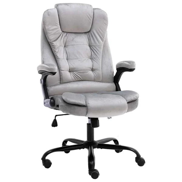 Chaise de bureau 67 x 71 x 119 cm gris clair velours – vue d’ensemble