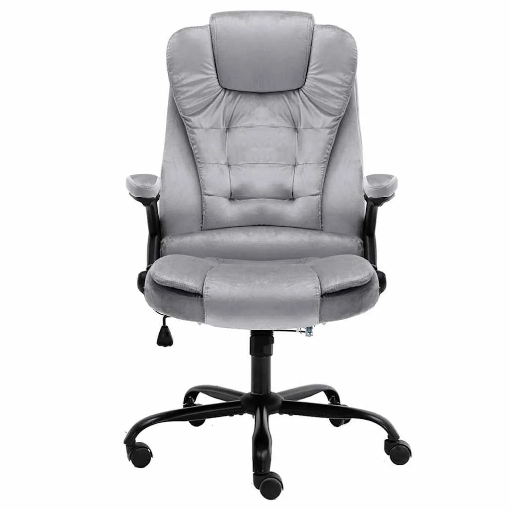 Chaise de bureau 67 x 71 x 119 cm gris clair velours – vue de face