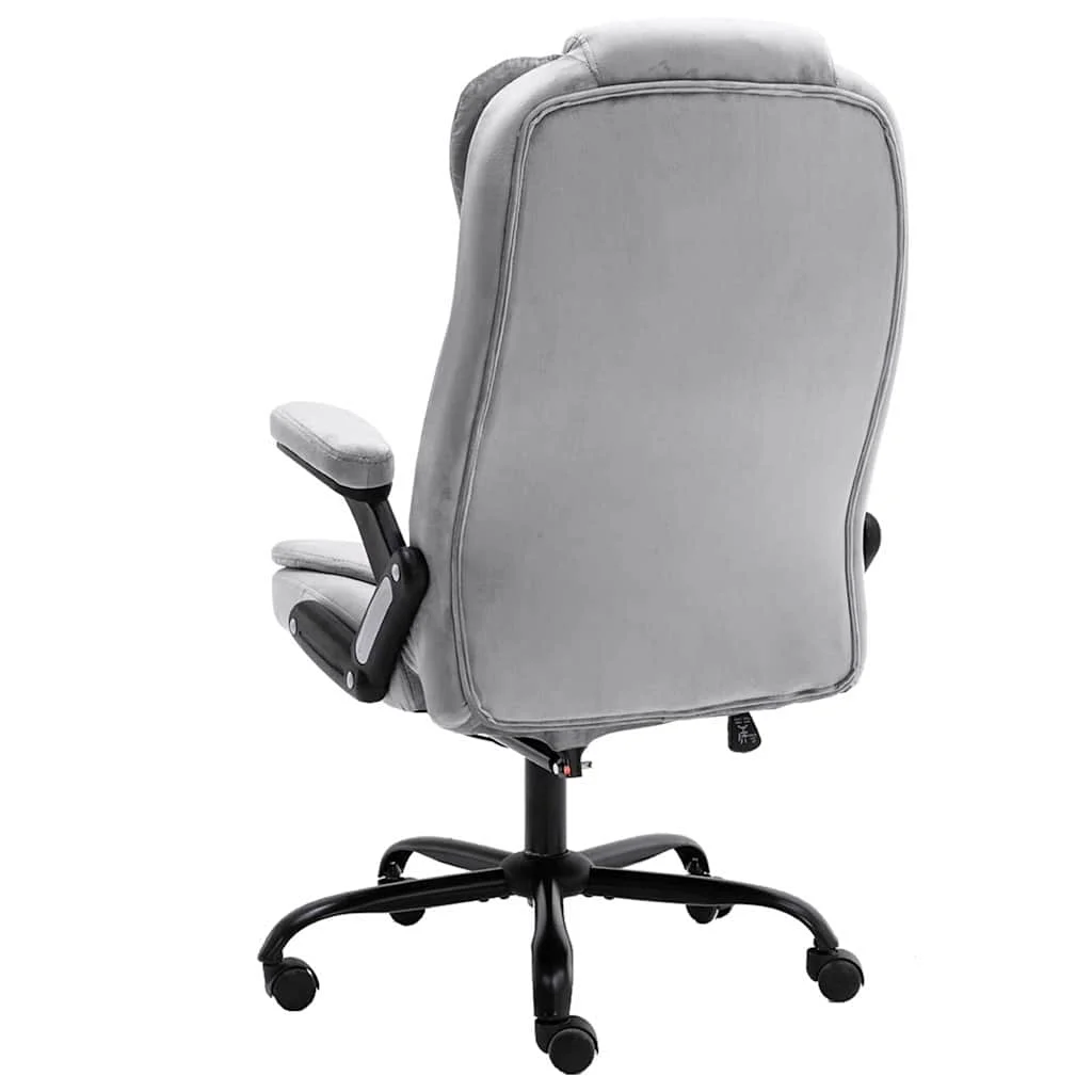 Chaise de bureau 67 x 71 x 119 cm gris clair velours – vue de côté