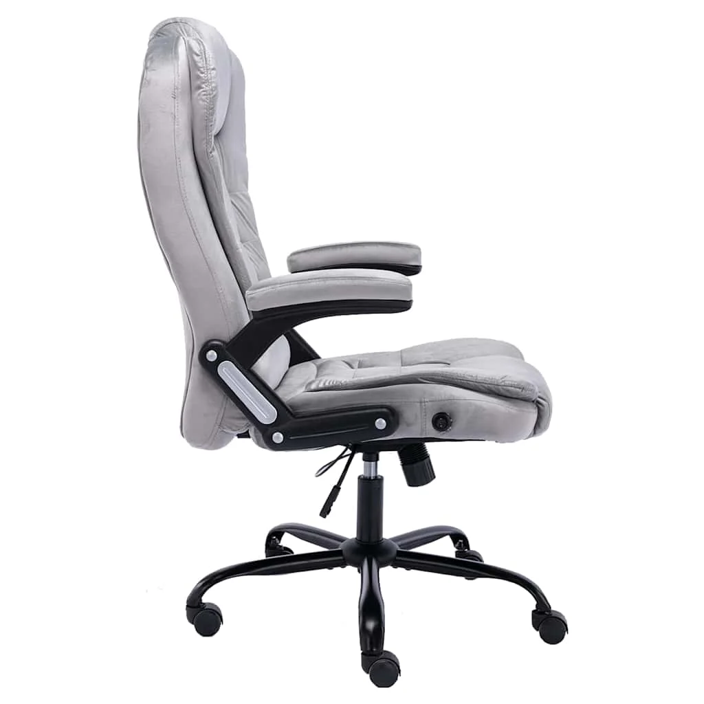 Chaise de bureau 67 x 71 x 119 cm gris clair velours – vue de détail
